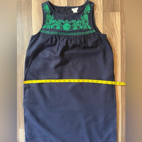 J.Crew Linen/Cotton Embroidered Mini Shift Dress SZ XXS - Picture 13 of 13